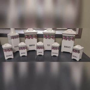 Vintage Czechoslovakian Canister and Spice Set